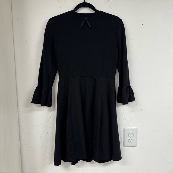 Kate Spade Broome Street Black Bell Sleeve Ponte Mini Dress Womens S Whimsigoth - Picture 8 of 11